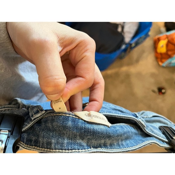 Soft Surroundings Jeans Mid Rise Raw Hem Denim Straight Leg 4 Stretch Zipper - Picture 5 of 7